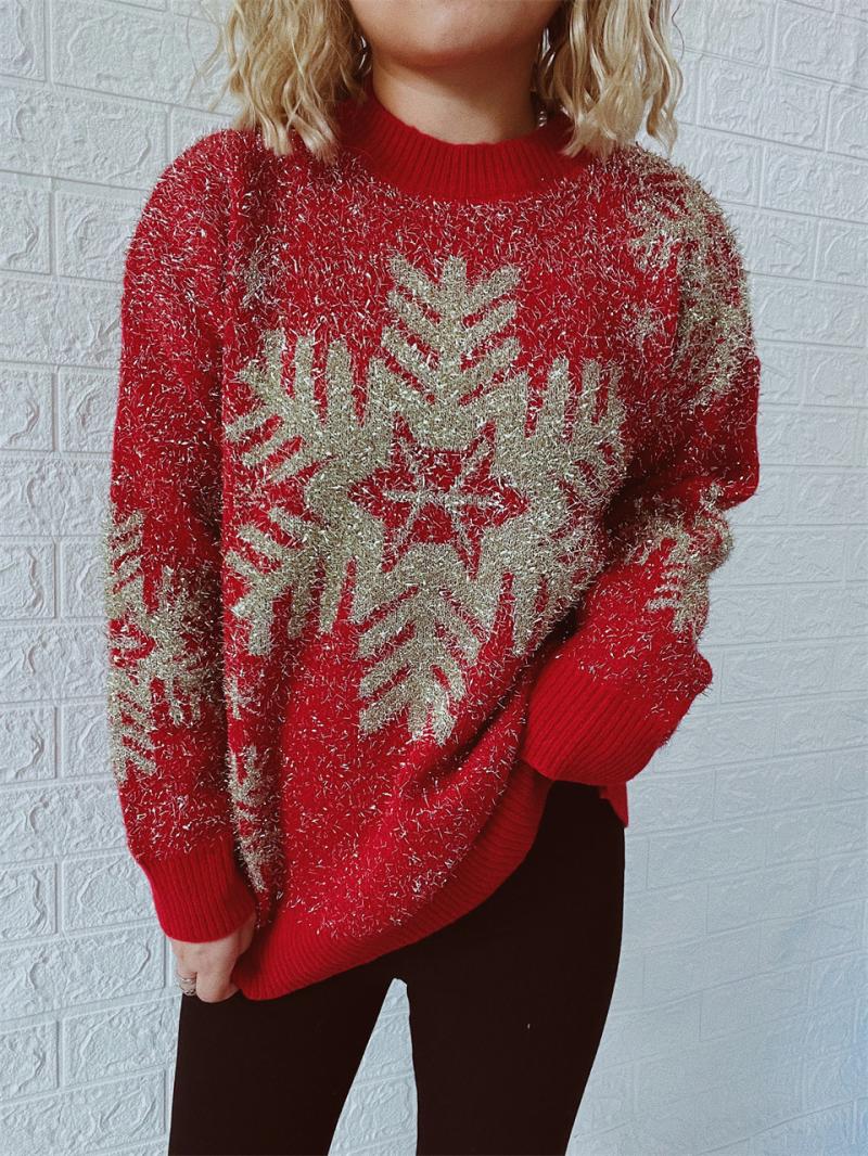 Girls Christmas Pattern Drop Shoulder Sweater  |  Knitwear Clothing Girls